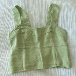 Abercrombie Green Linen Crop Top